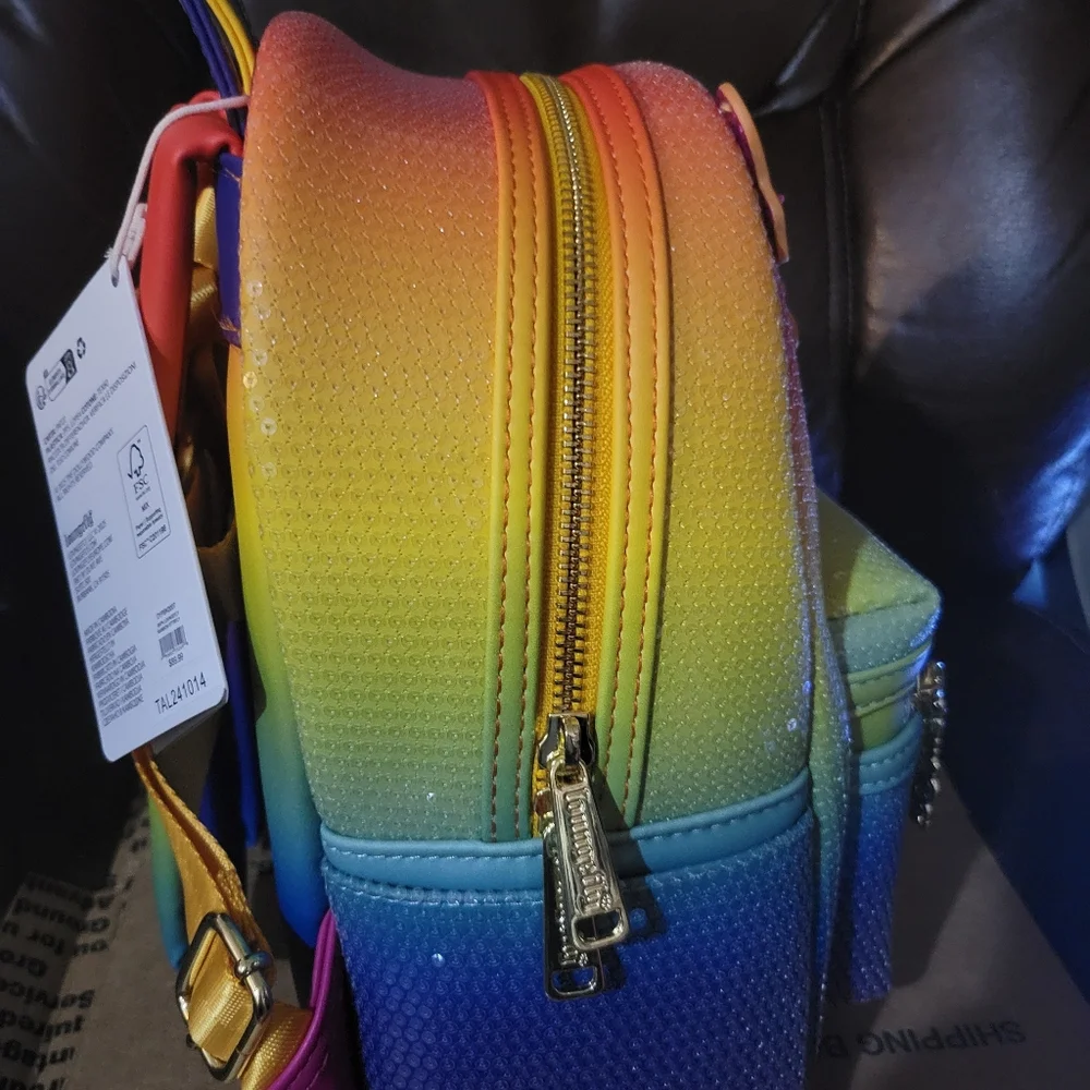 Loungefly Dollywood Rainbow Sequin Butterfly Matching Set. Nwt. Price Is Firm